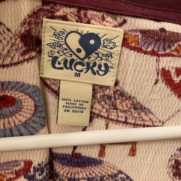 Size Medium Lucky Brand 3/4 length sleeve top - Picture 2 of 3